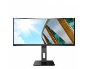 34.0- AOC VA LED CU34P2A  Curved Black (1ms, 21:9, 3000:1, 300cd, 3440x1440, 178°/178°, 2 x HDMI2.0, DisplayPort, USB Hub: 4 x USB3.2, 100Hz Refresh Rate, Adaptive Sync (VRR), Speakers 2 x 3W, Audio Line-in/out, Curveture 1500R, Height Adjustment, VESA)